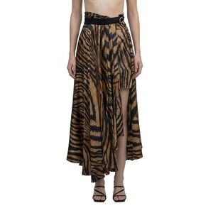 Vintage RARE Roberto Cavalli Tiger Print Silk Wrap Skirt w mini skirt - IT 40